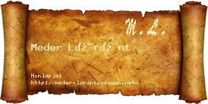 Meder Lóránt névjegykártya